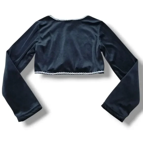 Y2K Vintage Top Size 12 Vintage Expressions Long Sleeve Shirt Crop Top Y2K Vibes - Picture 6 of 7